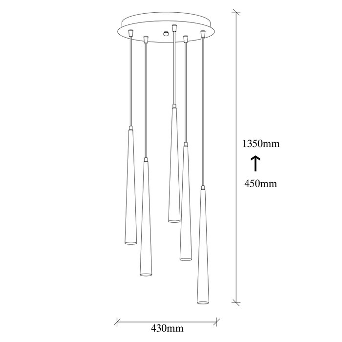 Opviq Lámpara de araña de hierro negro con altura ajustable Opviq Lámpara de araña de hierro negro con altura ajustable